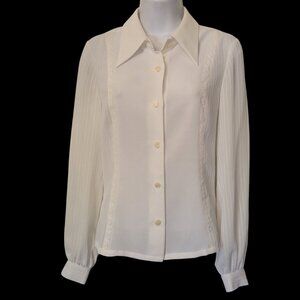 Vintage Viola Per Donna White Button Up Blouse 38 Cottagecore‎